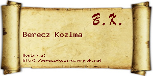 Berecz Kozima névjegykártya